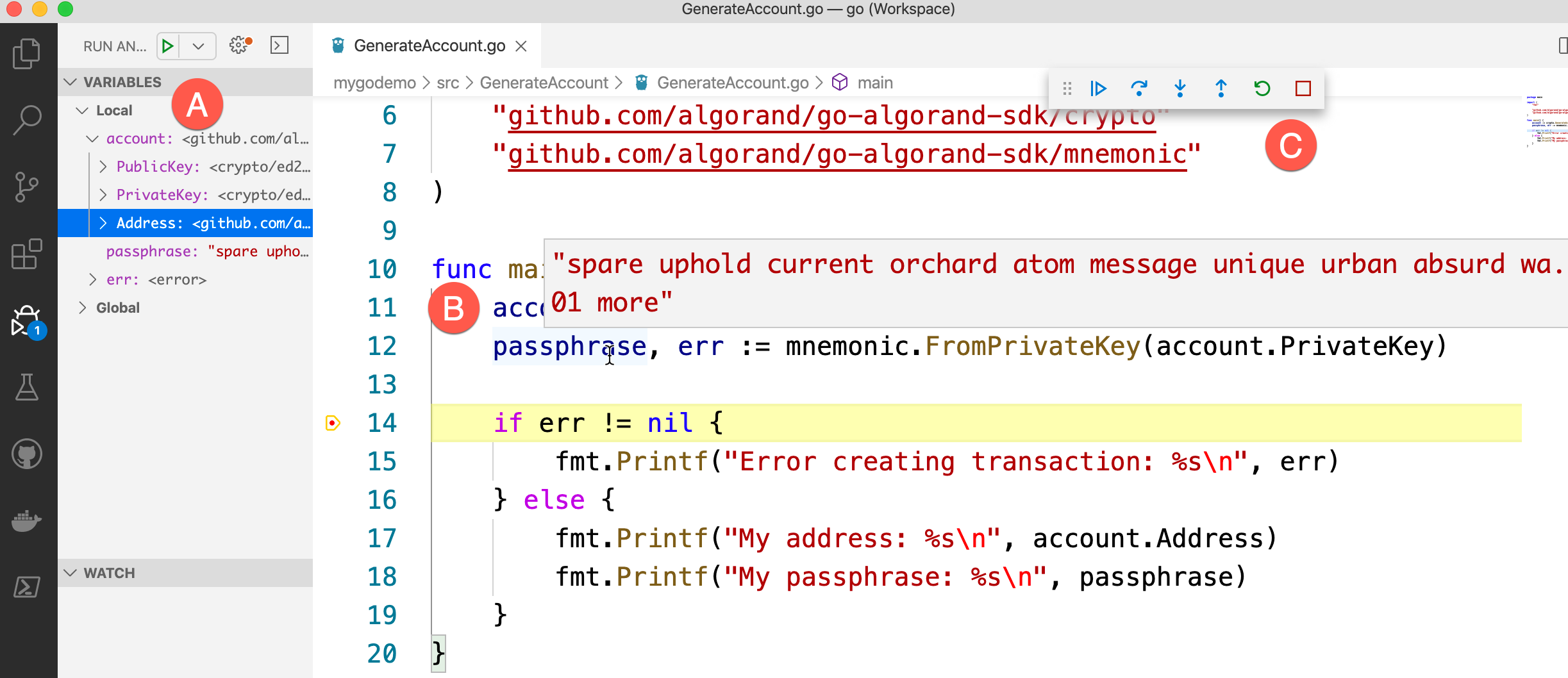 Using VS Code with Go | Algorand Developer Portal